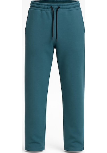 Erkek Düz Paça 3 İplik Şardonlu Rahat Kesim Premium Kumaş Eşofman Altı İndigo