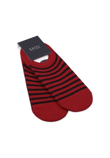 Bordo Desenli Pamuklu İkili Babet Çorap 33838 Model51
