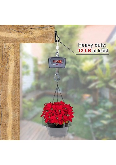 40'lı Paket Q Askılar, Garaj Dış Mekan Gevşek Tel Peri Led Işıkları İçin Vidalı Noel Işık Askıları, Siyah