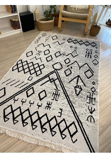Kilim Çift Taraflı Pamuk Dokuma İskandinav Kilim
