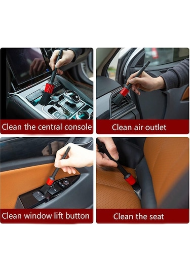 Vkemall 11 Parçalı Araç Temizlik Fırça Seti - Deri, Jant Ve Klima Temizliği İçin Profesyonel Fırçalar