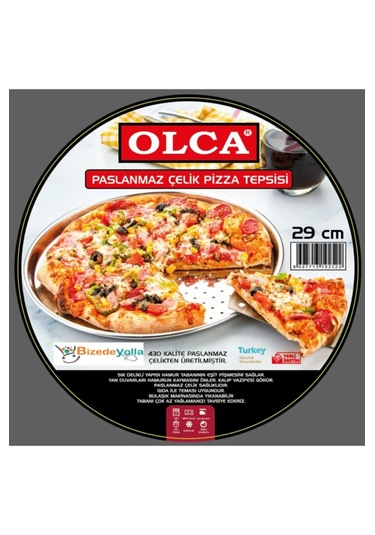 Paslanmaz Çelik Pizza Tepsisi 29 Cm Pizza Için