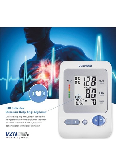1304 Kol Tipi Koldan Ölçer Otomatik Dijital Tansiyon Aleti 5 Yıl Garantili