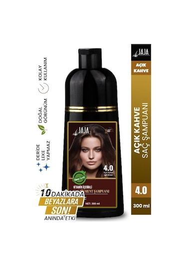 Jaja Vitamin İçerikli Saç Pigment Şampuanı Unisex 300 Ml 4.0 Açık Kahve Tüm Saçlar