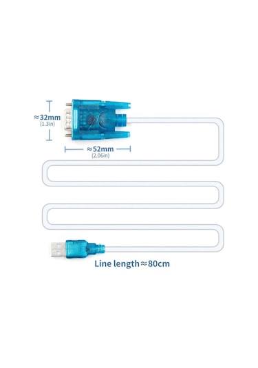 Kablolu Usb To Rs232 Çevirici Ch340 Erkek Db91 Mbps Com