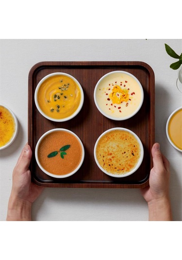 Ramekinler 4 Oz, Creme Brulee Ramekinler Fırına Uygun Seramik Sığ 6'lı Paket Beyaz