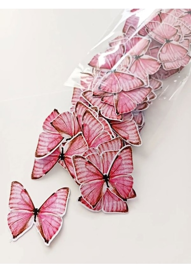 Kelebek Buketi İçin Parlak Kalın 220gr Fotoğraf Kağıdı Pembe