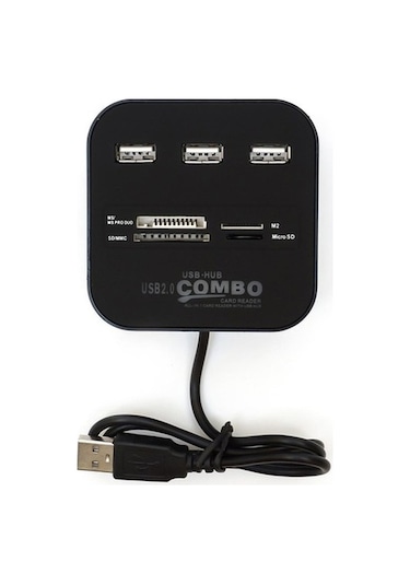 7 Port USB 2.0 Combo HUB Çoklayıcı Multi Çoklu Kart Okuyucu