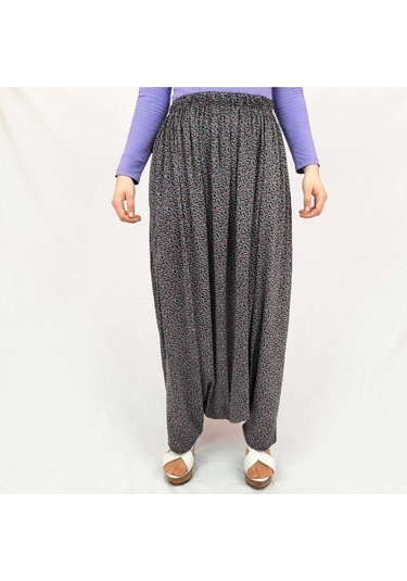 Özözkanlar Çiçekli Yöresel Menekşe Aşağıdan Ağlı Kadın Şalvar Çok Renkli