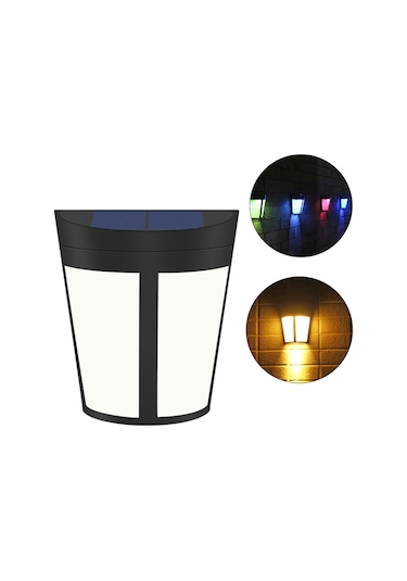 Hombey Güneş Enerjili Dış Mekan Yarıçember Duvar Lambası, Ip65 Su Geçirmez, 6 Led Işıklı, Otomatik Işık Kontrolü, 1000mah Şarj Edilebilir Pil, Islak Beyaz + Renkli Işık Seçenekleri Çok Renkli