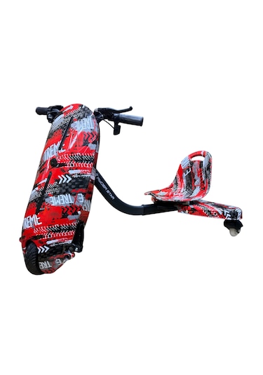 Drift Car Elektrikli Kaykay Drift Scooter Bluetooth Hoparlörlü RS-R1 Red Extreme Grafiti