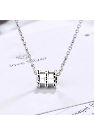 925ayar Gümüş Zirkon Taşlı Geometrik Kolye