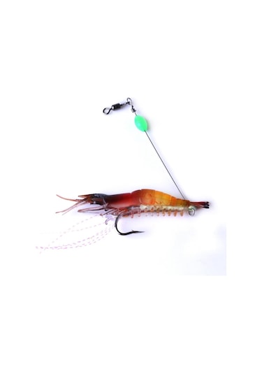 PROFISHER Silikon Yapay Fosforlu Karides Sahte Yem (A) Bordo