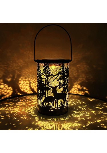 Konesam Güneş Enerjili Demir Geyik Bahçe Lambası - Su Geçirmez, 8-10 Saat Çalışma