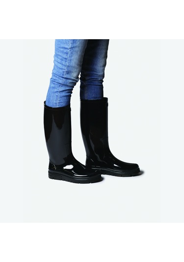 Negro Bot Yağmur Kadın Clermont Toni Pons Raın Boots In Glossy Rubber Siyah