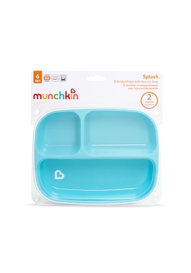 Munchkin Sıçrama Engelleciyi Bölmeli Tabak Yeşil/mavi Mavi - Yeşil