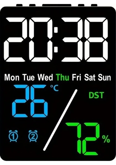 1 Adet Küçük Led Sanat Saati Alışveriş Merkezi Led Çalar Saat