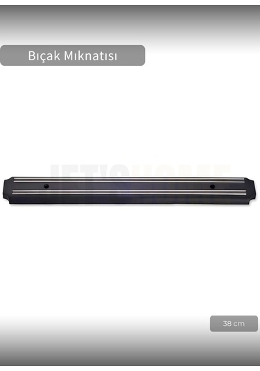 Bıçak Mıknatısı Askısı 38 Cm Kalın Duvar Standı Çelik Bıçak Tutucu siyah