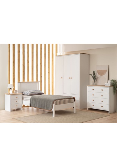 Flora Modern Inci Beyaz Çift Kişilik Karyola