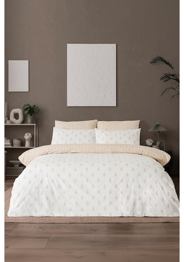 Mix & Match Noelle %100 Pamuk Çift Kişilik Nevresim Seti Bej