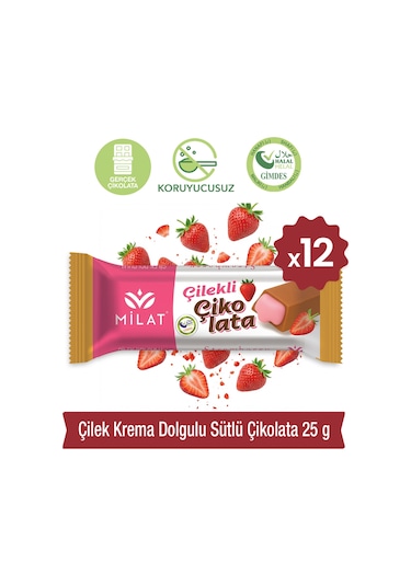 Milat Krema Dolgulu Çilek Çikolata 12 25 G