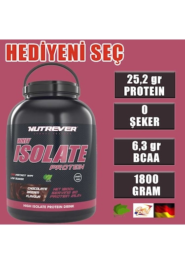 Nutrever Whey Isolate Protein Tozu 1800 Gram Çikolata Aromalı
