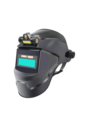 Kaynak Kask Kaynakçı Maske Ile Şarj Edilebilir Far Otomatik Karartma Blue