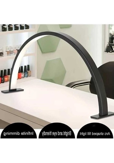 Fastbuy Dream011 Siyah Yarı Ay Tırnak Lambası - Usb Düğme Anahtarlı Alüminyum Soğuk Beyaz Işık Tırnak Sanatı Siyah