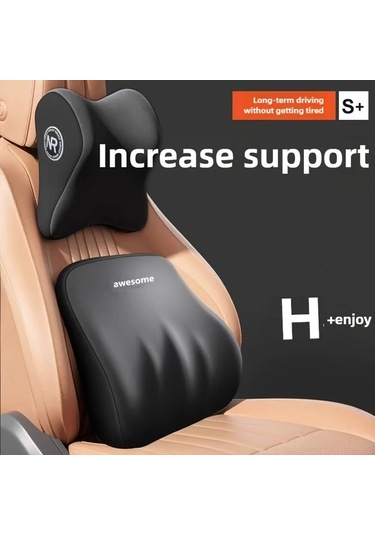 Xuweiwei Kahve Rengi Araç Koltukları İçin Başlık Desteği Ve Bel Destek Minderleri Hafıza Köpük Tasarımı İle Konforlu Sürüş