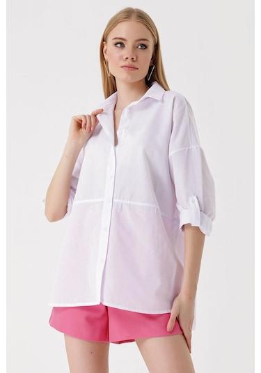 Bigdart 3975 Yırtmaçlı Poplin Gömlek - Beyaz 001