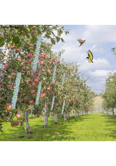 Qingmipy Çift Taraflı Yansıtıcı Kuş Kovucu Bandı - 4.8cm X 50m Çiçek Desenli Pet Folyo - Balkon, Bahçe, Tarla Kuş Engelleme Şeridi