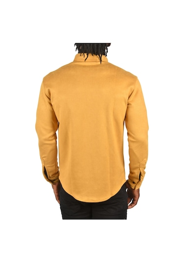 Deepsea Erkek Hardal Sarısı Çift Cep Süet Gömlek 2302329 Hardal