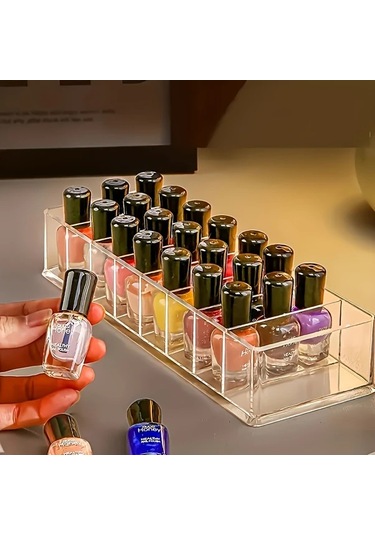 Xuweiwei Transparan Tezgah Üstü Plastik Hafif Makyaj Organizatörü Saklama Standı Şeffaf