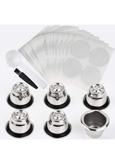 Maiyame Paslanmaz Çelik Yeniden Kullanılabilir Kahve Kapsül Seti - Çevre Dostu Ve Ekonomik Çözüm Gümüş