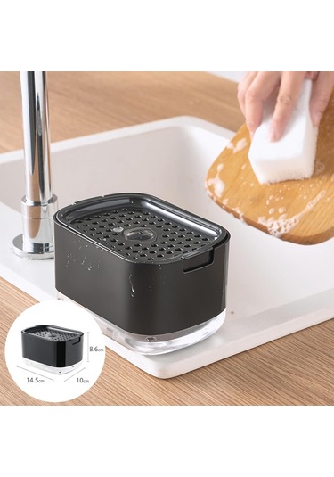 Mufunye 2'li Mutfak Sabunu Dağıtıcı + Sünger Tutucu, 300ml Kapasite, Sızıntı Engeli, Sünger Dahil Diğer