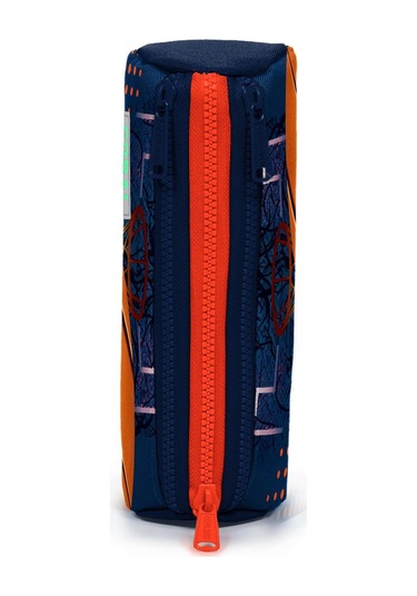 Coral High Kids Turuncu Lacivert Basketbol Desenli Üç Bölmeli Kalem Çantası 22066