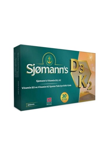 Sjomann's Vitamin D3 K2 Takviye Edici Gıda 30 Çiğnenebilir Jel Form