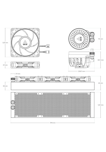 Arctic Acfre00188a Liquid Freezer Iıı Pro 360 Argb White Intel/a