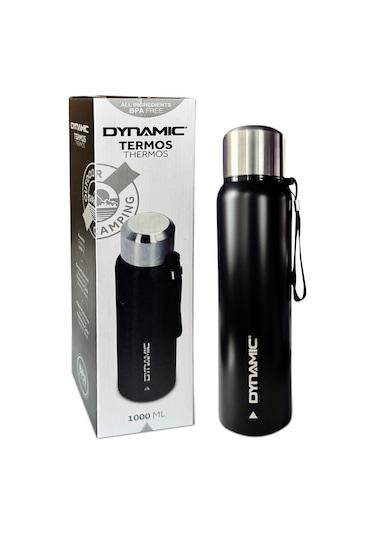Dynamic Paslanmaz Çelik Termos 1 Lt Siyah