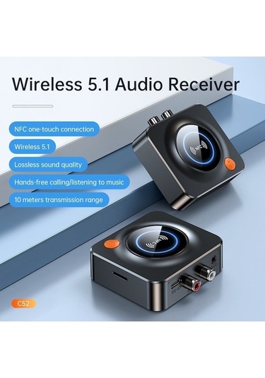 Honmex 5.1 Hıfı Bluetooth Alıcı, Nfc İle Araç Bluetooth Adaptörü, Konuşma Desteği Ve Tf Kartlı Mp3 Çalar
