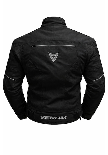 Venom Dynamic 4 Mevsim Ce Korumalı Siyah Motorcu Montu