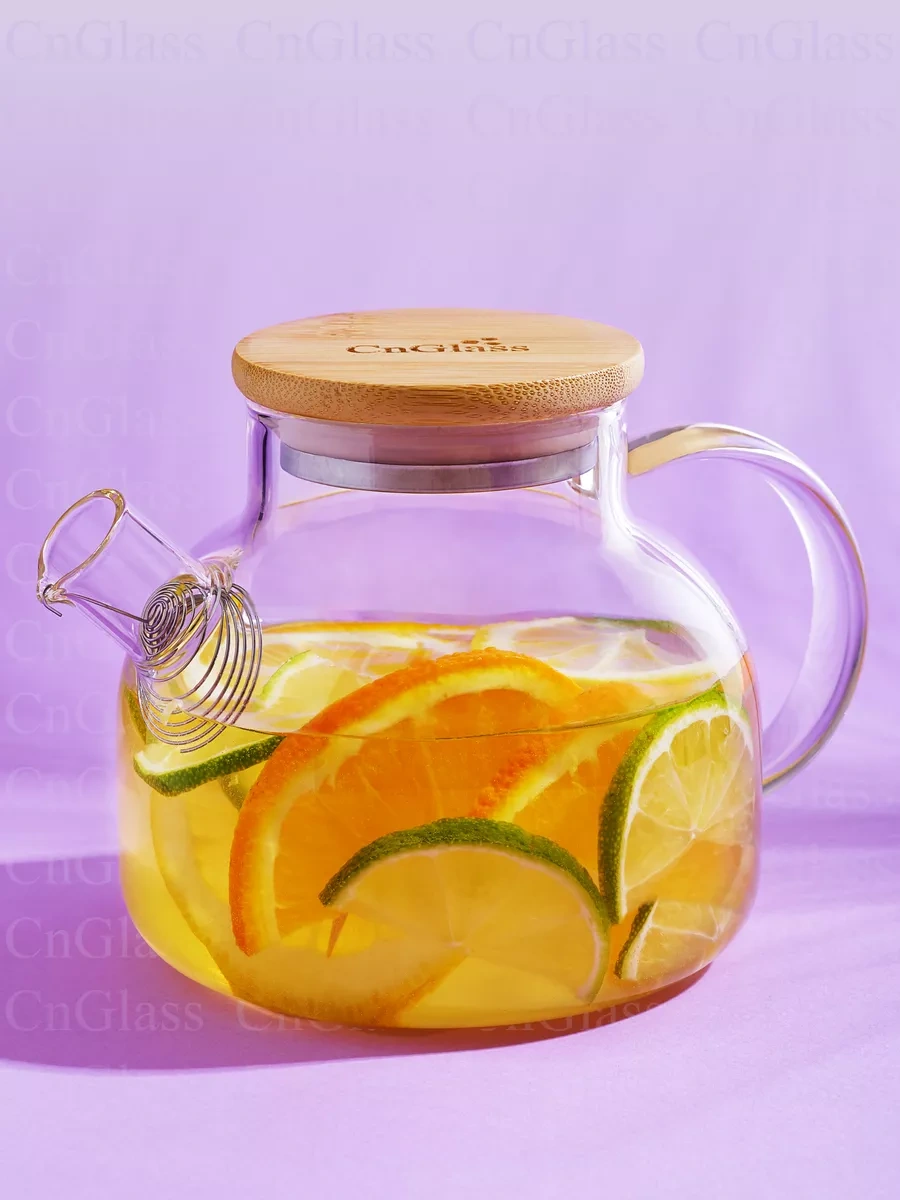 Cnglass 600 Ml Bambu Kapaklı Demler Barel Çaydanlık 15843156 Beyaz