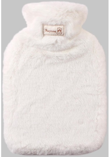 Suntek Peluş Sıcak Su Şişesi 1000ml Boyun Karın Beyaz Için