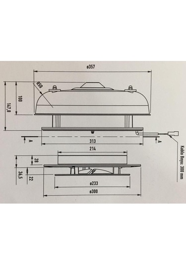 Havalandırma Motoru Turbo Havalandırma Mantar Tip 12 Volt