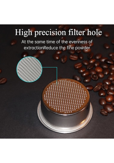 Leezsing 58mm Çelik Kahve Filtre Sepeti - Breville Bes880/bes810/bes500/bes870/bes860/bes878/bes450 Serisi Espresso Makinaları İçin Uyumlu Gümüş