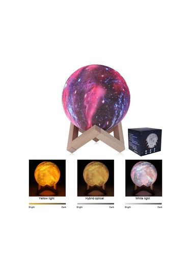 3D Led 16 Renk Uzaktan Kumandalı Renkli Gece Lambası B 8cm Çok Renkli