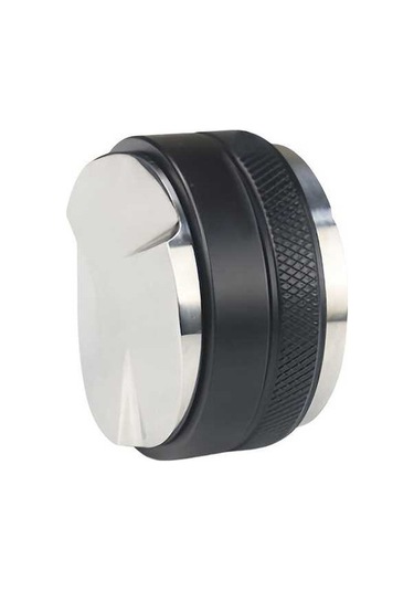 Pazly 53mm Paslanmaz Çelik Kahve Dağıtıcı & Sıkıştırıcı - 2 Başlık, Ayarlanabilir Yükseklik, Anti-kaymaz Desenli Espresso Aksesuarı Siyah Siyah