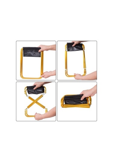 Novahub Açık Mekan Kamp Sandalyesi 7075 Alüminyum Balıkçı Barbekü Dışkısı, 24.5x22.5x27cm, Gümüş Gri Mavi Desen Mavi