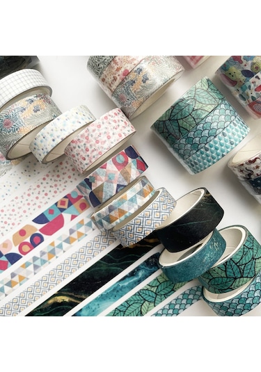 Cbtx 3 Takım/9 Rulo 4585 3m Kağıt Bronzlaştırıcı El Hesap Bant Seti Çiçek Yaprakları