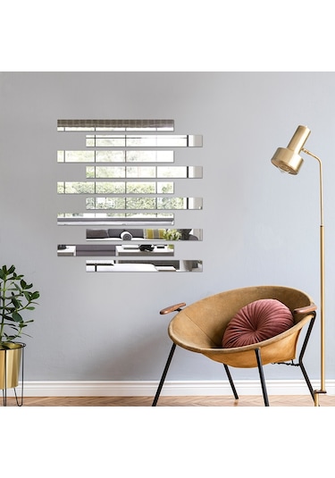 Decorıta Ayna - 10'Lu Takım Şerit Ayna Çok Renkli